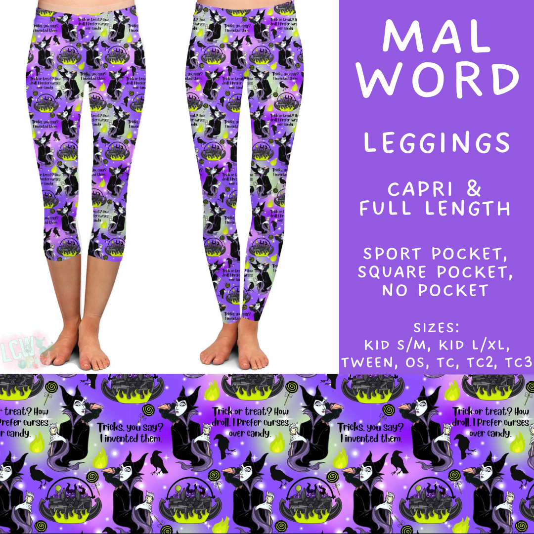 Batch #608 - Magic in Words - Closes 11/4 - ETA early Jan - Mal Word Full and Capri Length Leggings