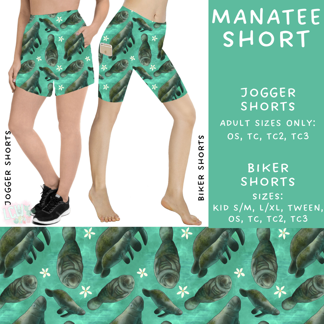 Batch #530 - Sea Life - Closes 5/15 - ETA mid July - Manatee Biker & Jogger Shorts