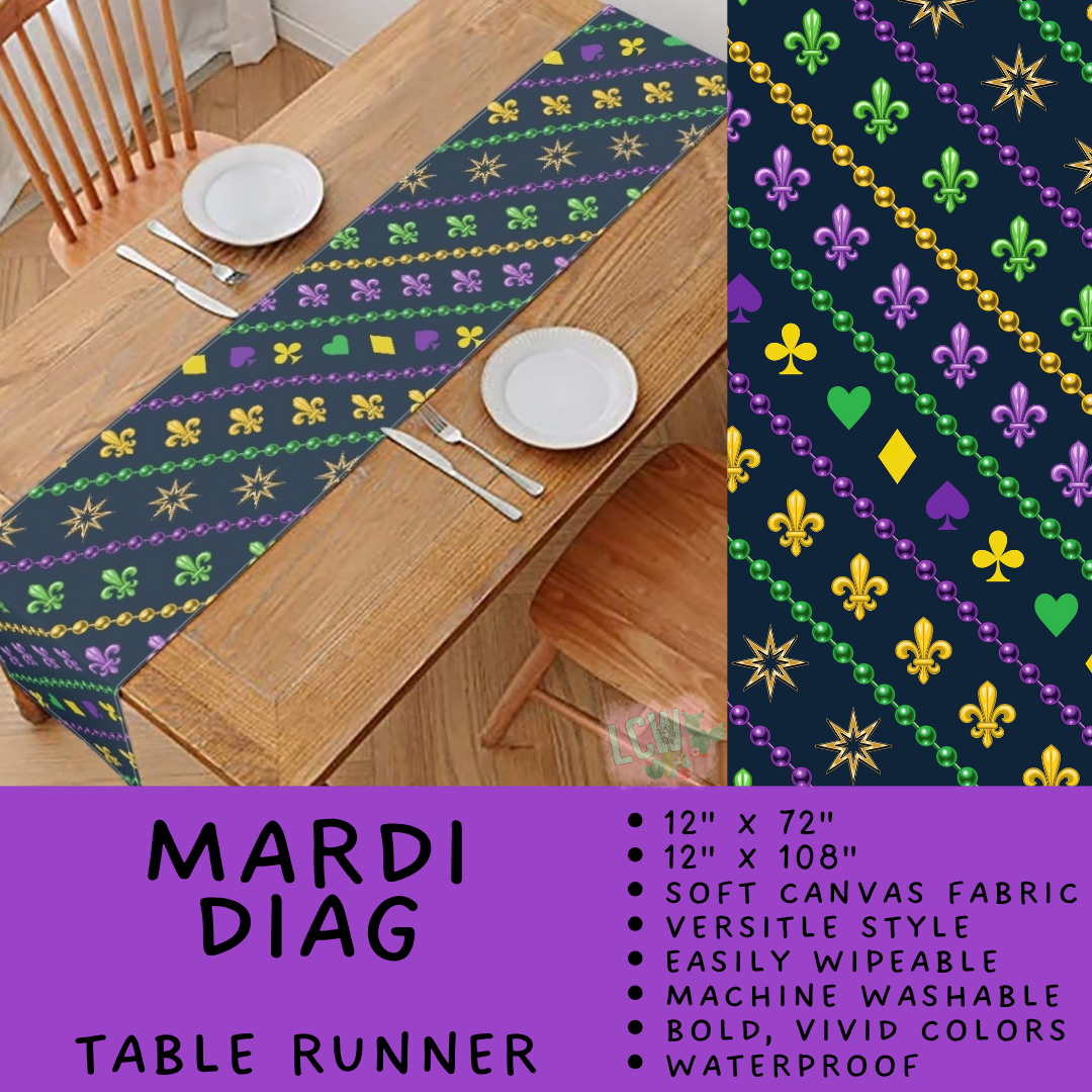 Batch #602 - Table Runners & Placemats - Closes 10/23 - ETA mid Dec - Mardi Diag Table Runner