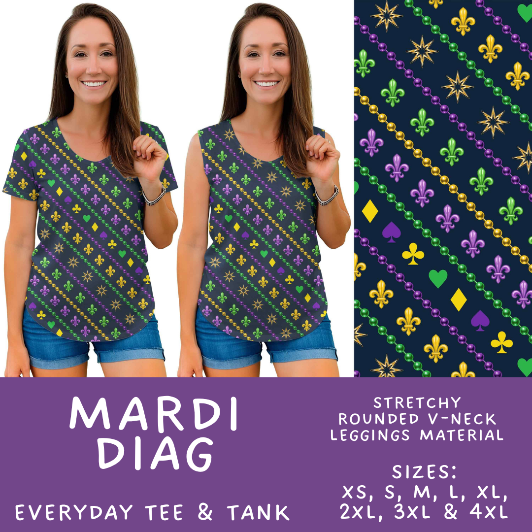 Batch #605 - Mardi Party - Closes 10/28 - ETA late Dec - Mardi Diag Everyday Tank & Tee