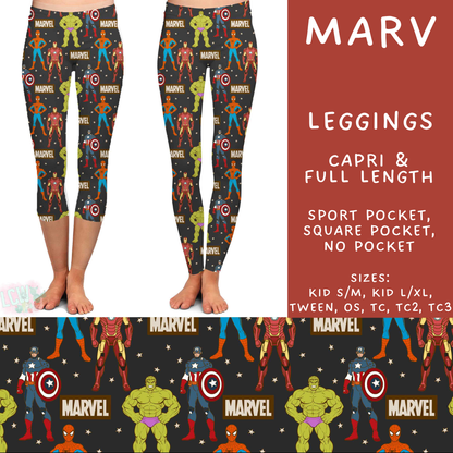 Batch #555 - Cool Characters 7 - Closes 7/13 - ETA mid Sept - Marv Full and Capri Length Leggings
