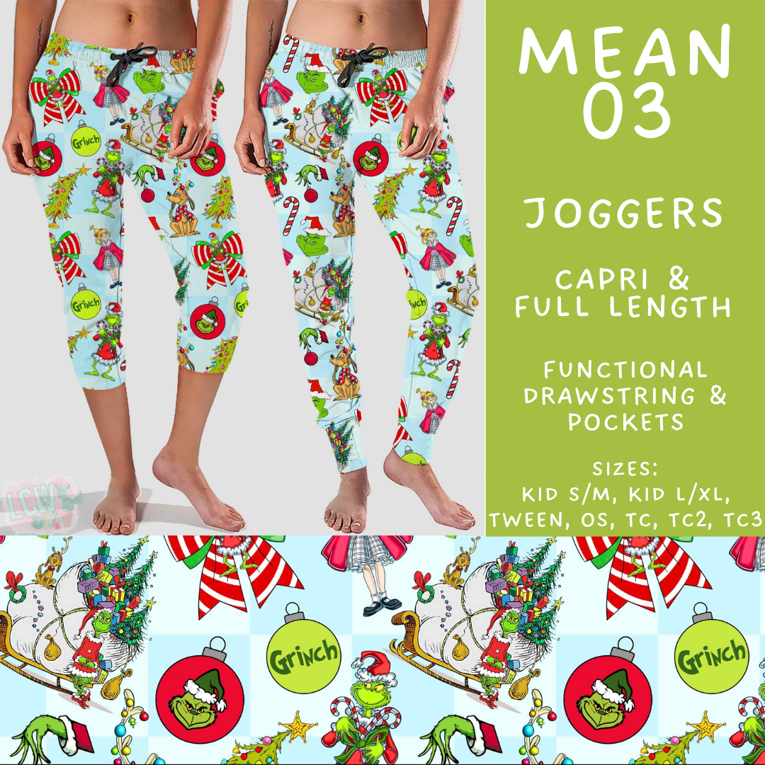Batch #599 - Mr Mean 3 - Closes 10/16 - ETA early Dec - Mean 03 Full and Capri Length Joggers