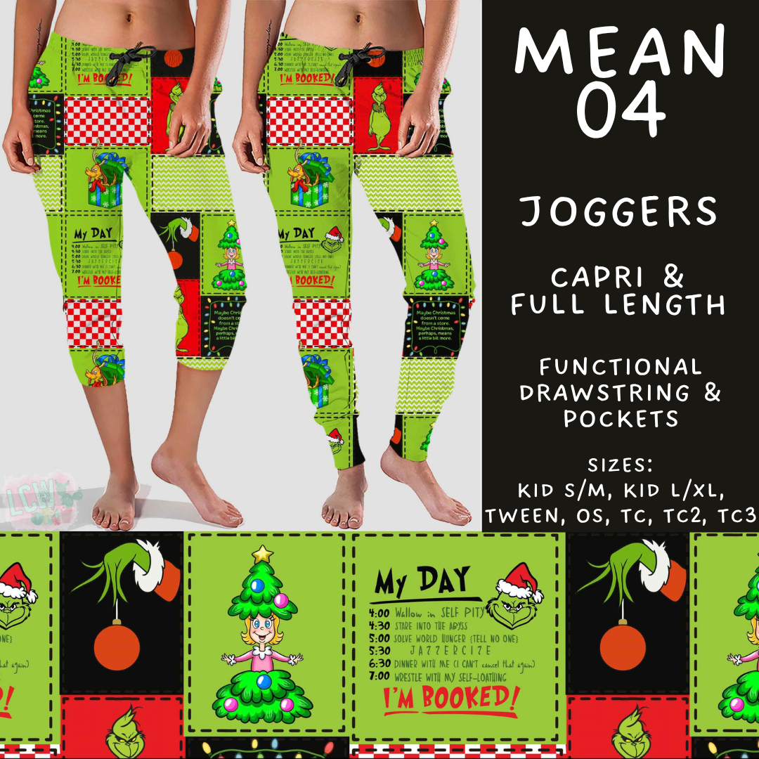 Batch #599 - Mr Mean 3 - Closes 10/16 - ETA early Dec - Mean 04 Full and Capri Length Joggers