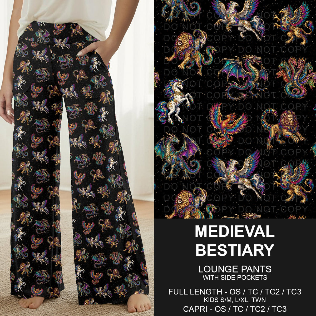 B320 - Preorder Medieval Bestiary Lounge Pants (Closes 11/08. ETA: mid Jan.)