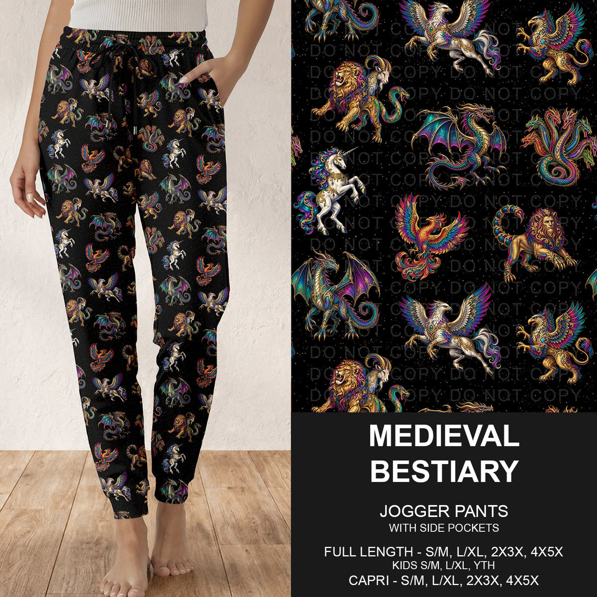 B320 - Preorder Medieval Bestiary Joggers (Closes 11/08. ETA: mid Jan.)
