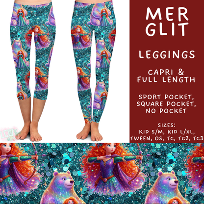 Batch #557 - Princess Glitter - Closes 7/17 - ETA mid Sept - Mer Glit Full and Capri Length Leggings