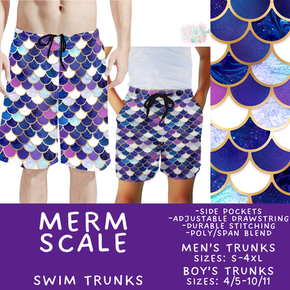Batch #543 - Pool Party 2 - Closes 6/15 - ETA early/mid August - Merm Scale Boys' & Men's Swim Trunks