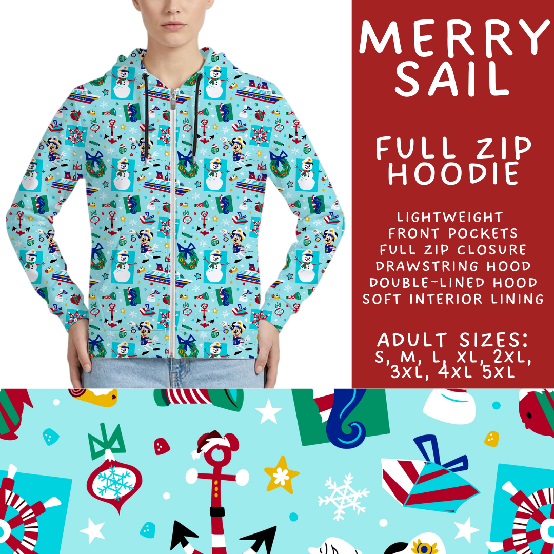Batch #558 - Magical Character Christmas - Closes 7/20 - ETA mid/late Sept - Merry Sail Full Zip Hoodie