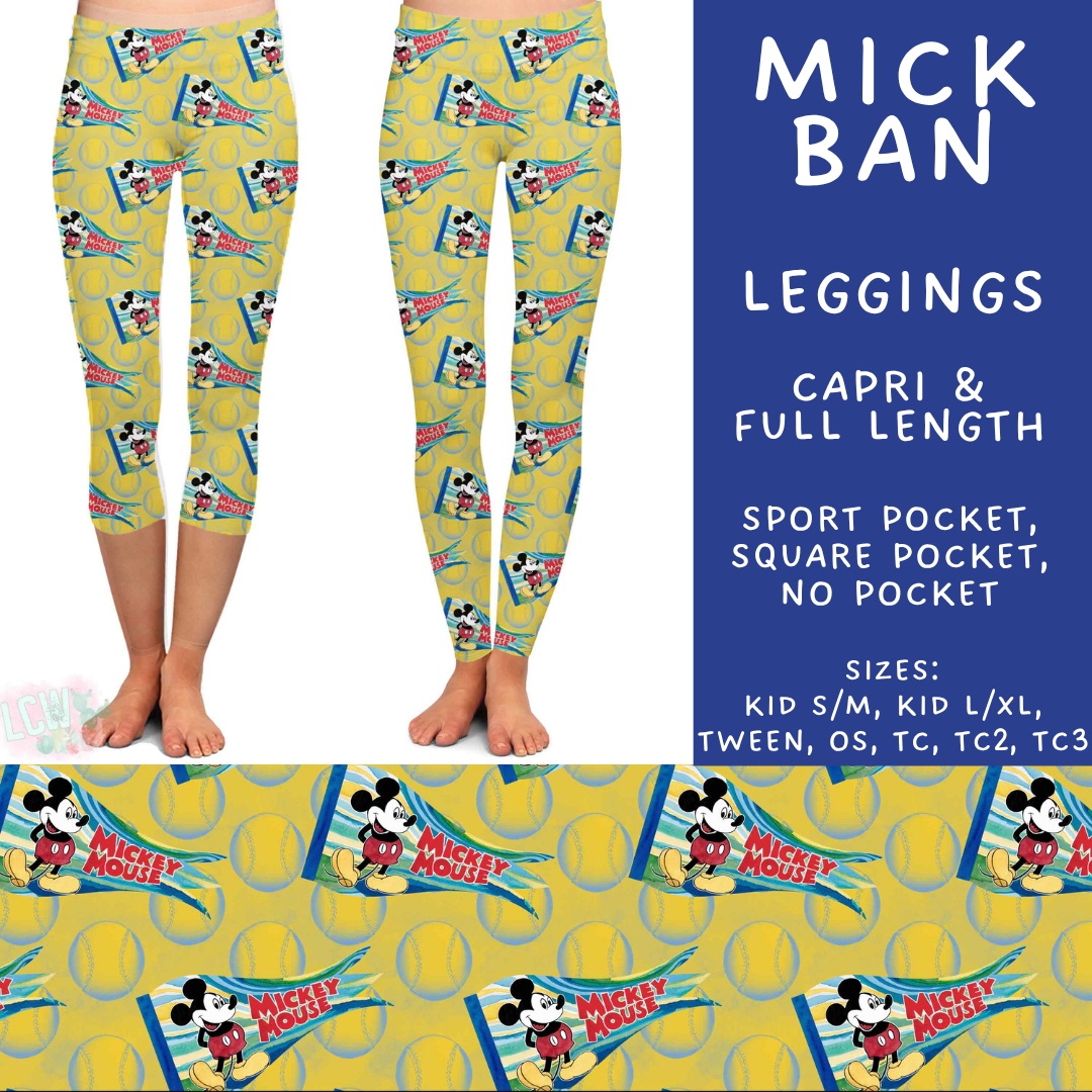 Batch #542 - Pennant Banner Collection - Closes 6/12 - ETA mid August - Mick Ban Full and Capri Length Leggings