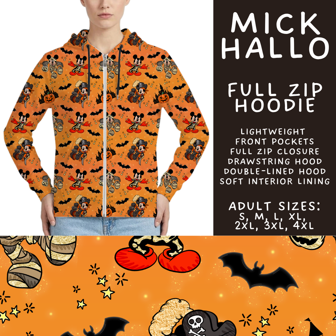 Batch #567 - Magical Character Halloween - Closes 8/10 - ETA early Oct - Mick Hallo Full Zip Hoodie