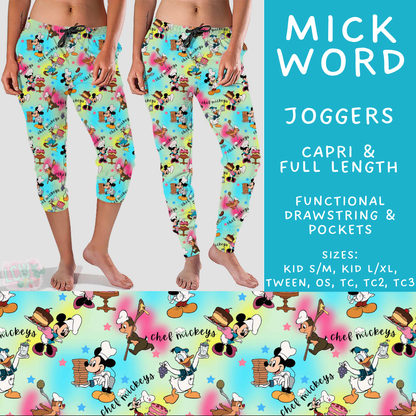 Batch #608 - Magic in Words - Closes 11/4 - ETA early Jan - Mick Word Full and Capri Length Joggers