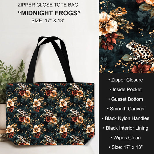 B232 - Preorder Midnight Frogs Tote Bag (Closes 6/04. ETA: late July)