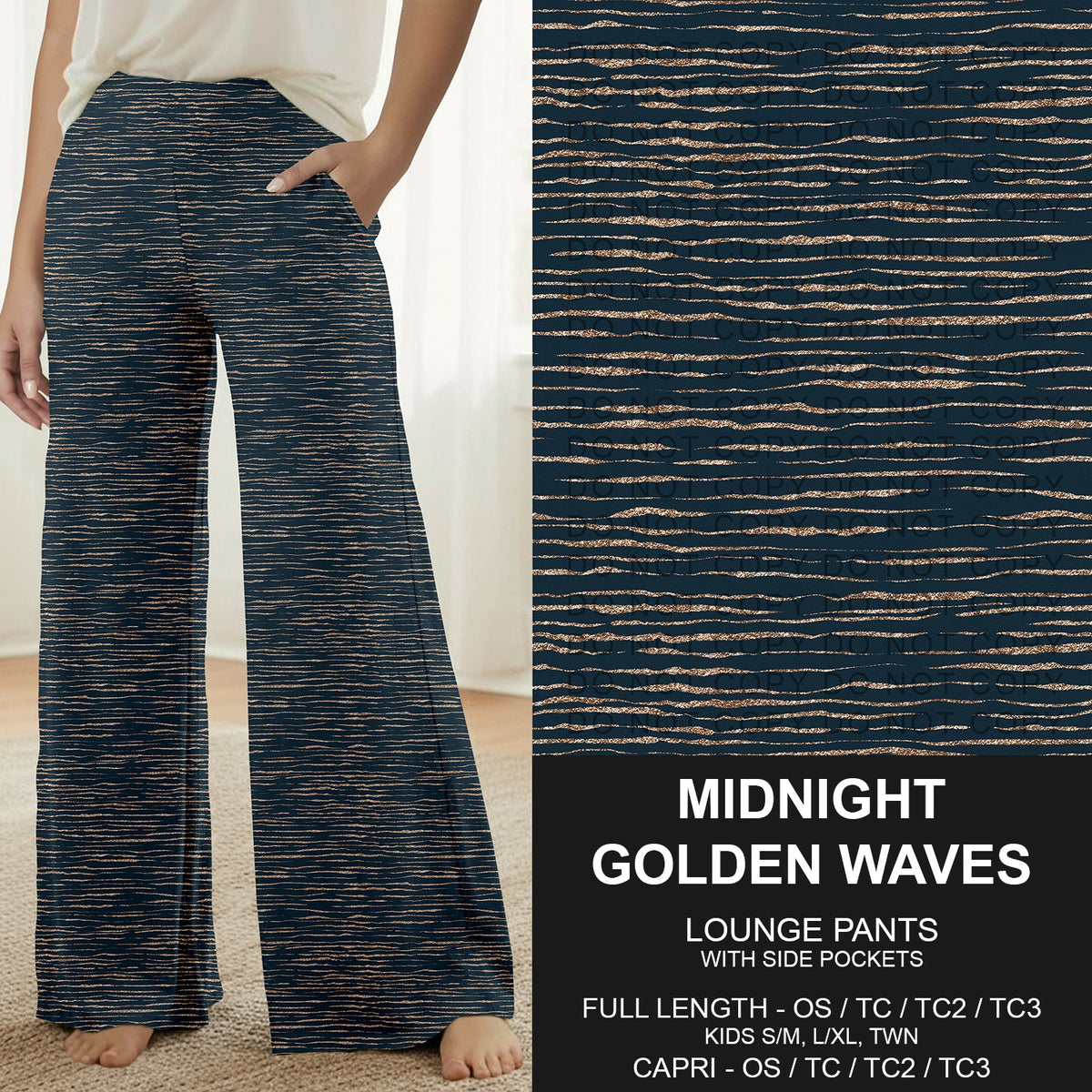 B316 - Preorder Midnight Golden Waves Lounge Pants (Closes 10/11. ETA: mid Dec.)