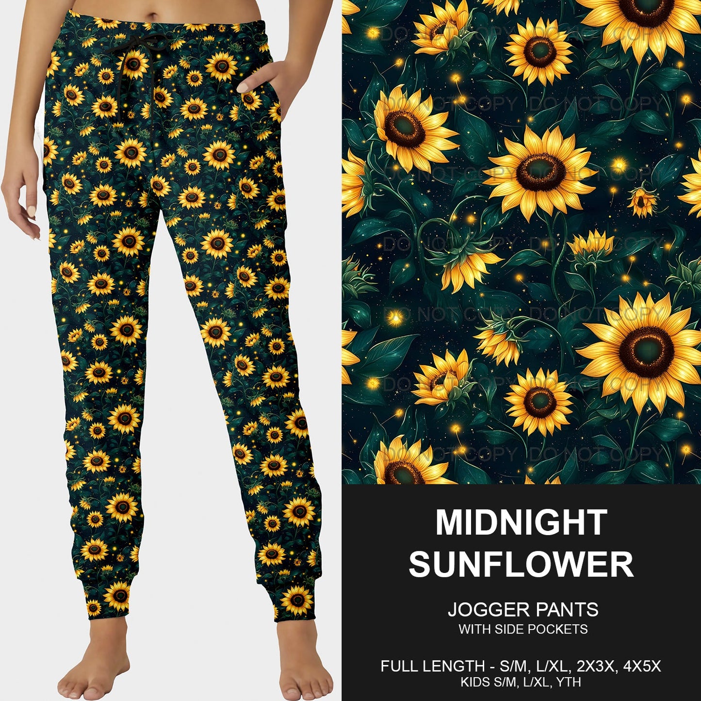 B215 - Preorder Midnight Sunflower Joggers (Closes 3/02. ETA mid May)