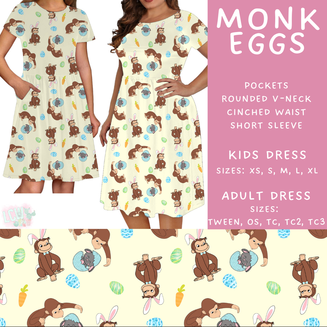 Batch #477 - Magical Character Easter - Closes 1/12 ETA - Early March - Monk Eggs Adult & Kids Dresses