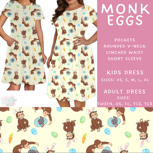 Batch #477 - Magical Character Easter - Closes 1/12 ETA - Early March - Monk Eggs Adult & Kids Dresses