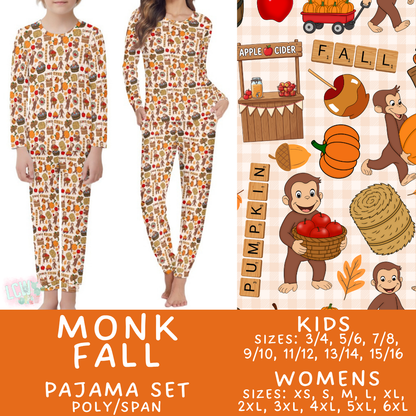 Batch #580 - Fall Family Pajamas 2 - Closes 9/4 - ETA early Nov - Monk Fall Women's & Kid's Pajama Set