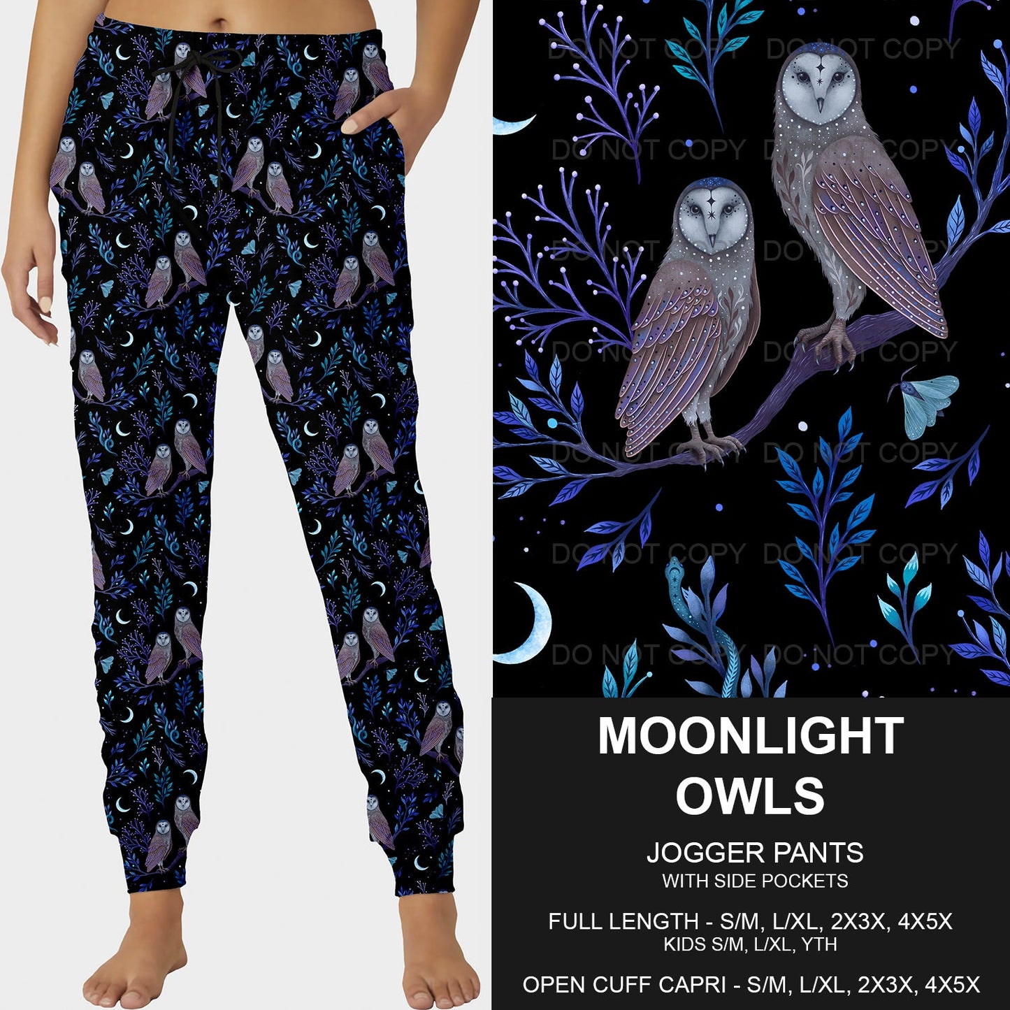 B206- Preorder Moonlight Owls Joggers (Closes 1/19. ETA: mid April)