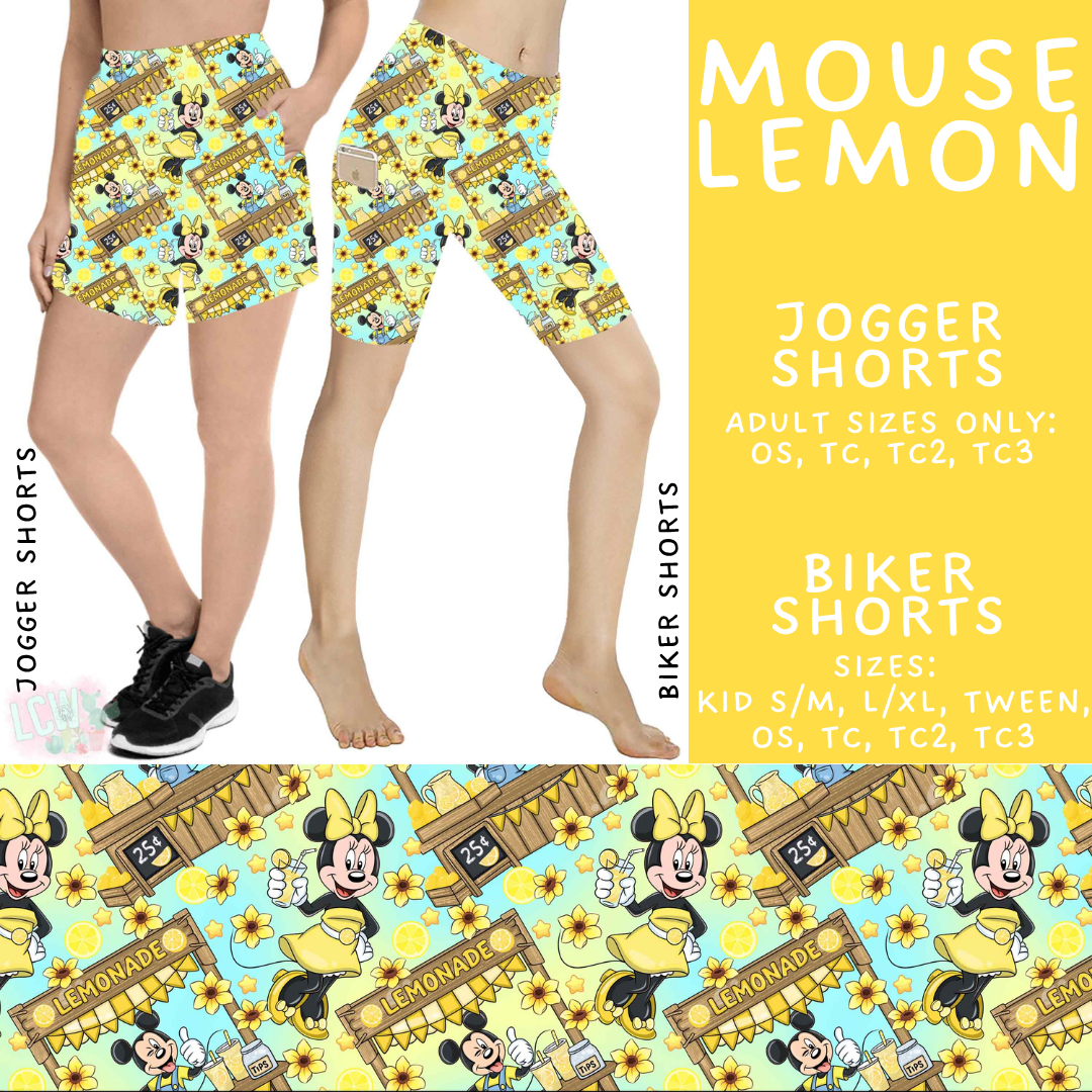 Batch #552 - Magical Faves 22 - Closes 7/6 - ETA early Sept - Mouse Lemon Biker & Jogger Shorts