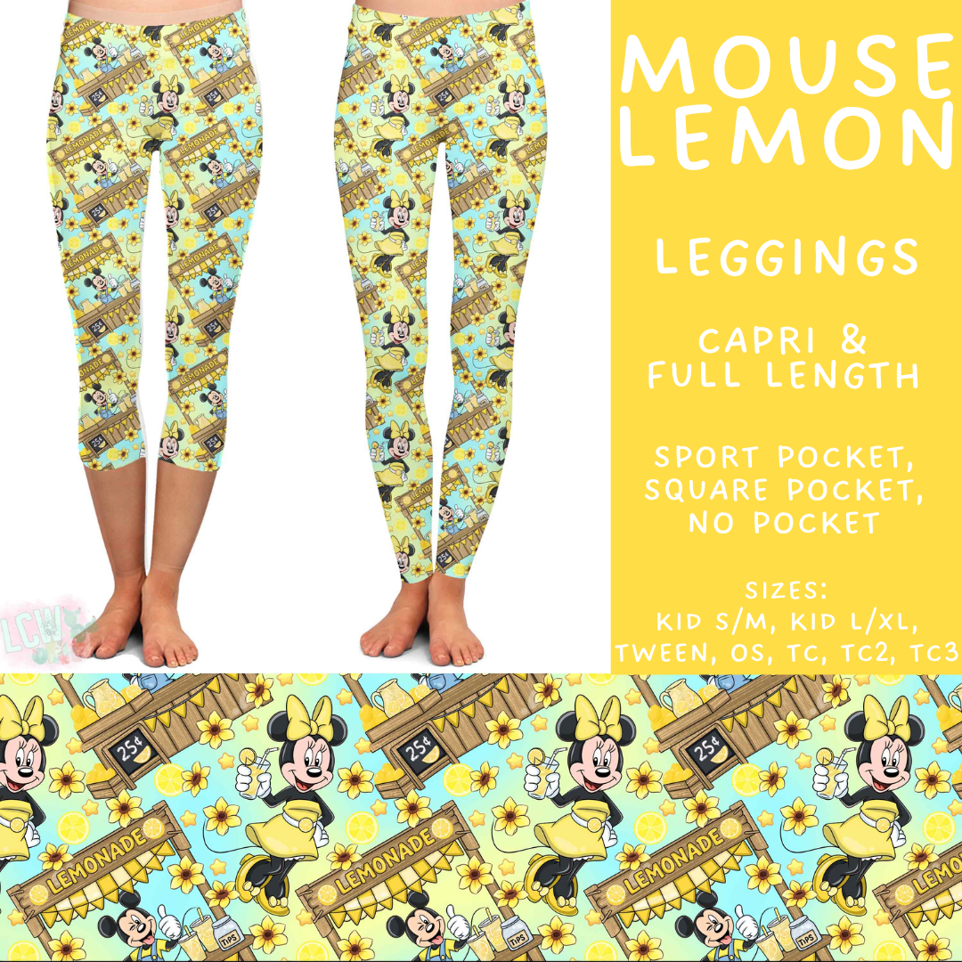 Batch #552 - Magical Faves 22 - Closes 7/6 - ETA early Sept - Mouse Lemon Full and Capri Length Leggings