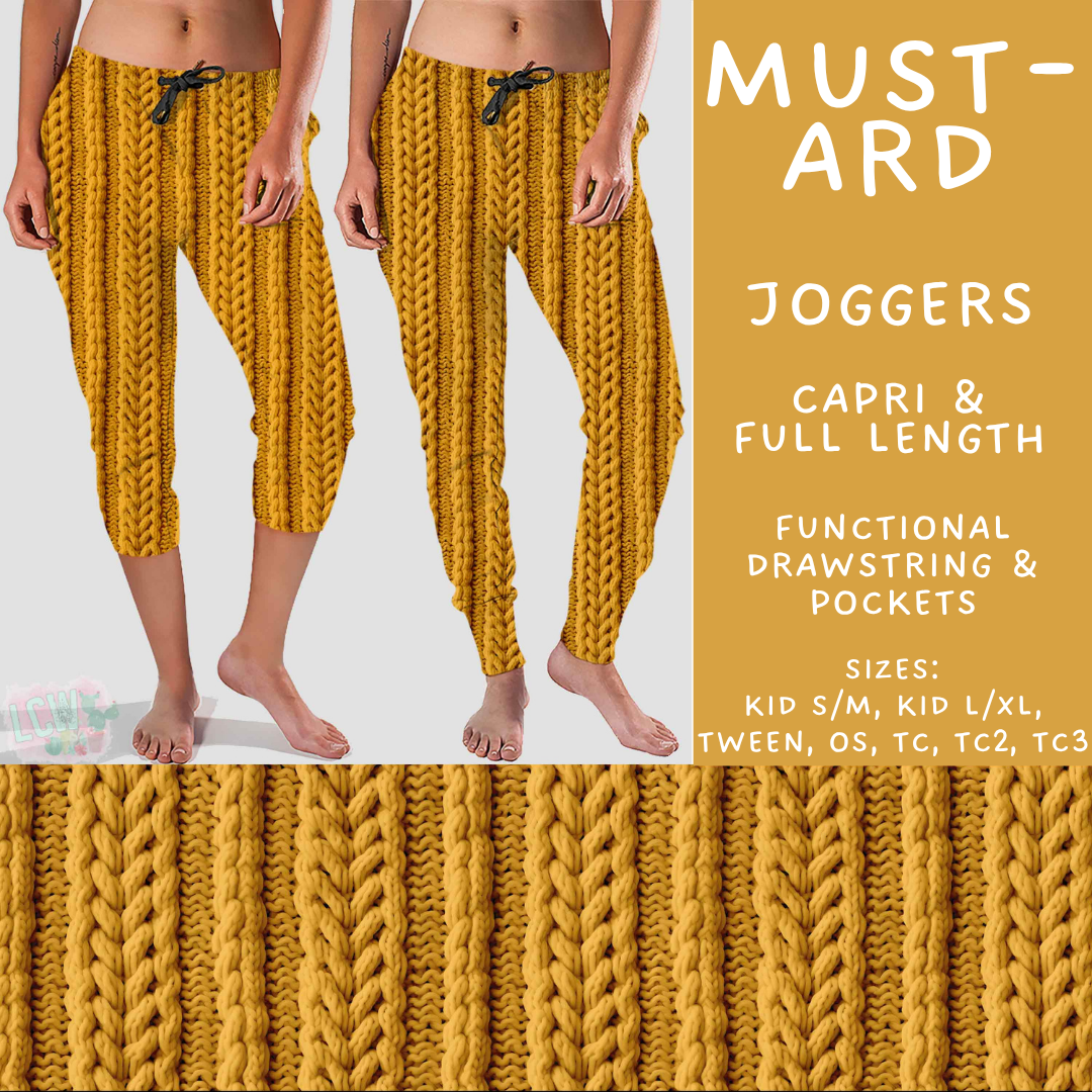 Batch #596 - Sweater Weather - Closes 10/9 - ETA early Dec - Mustard Full and Capri Length Joggers