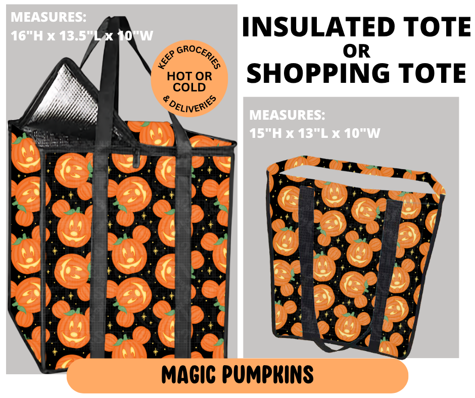 Preorder! Closes 6/29. ETA Sept. Magic Pumpkins Shopping & Insulated Tote
