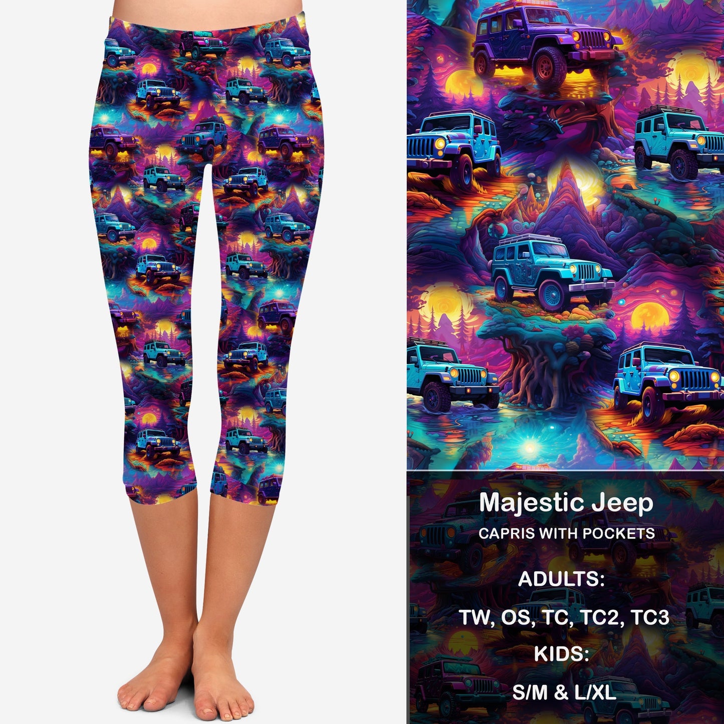 Majestic Jeep  Leggings & Capris with Pockets