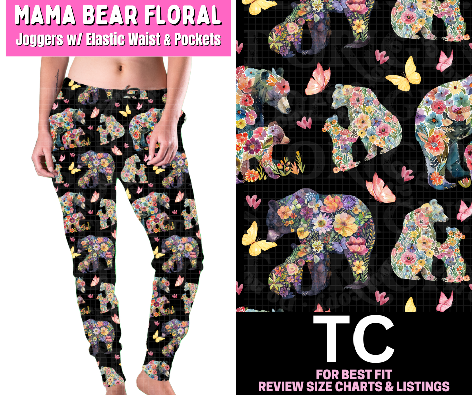 Mama Bear Floral Joggers