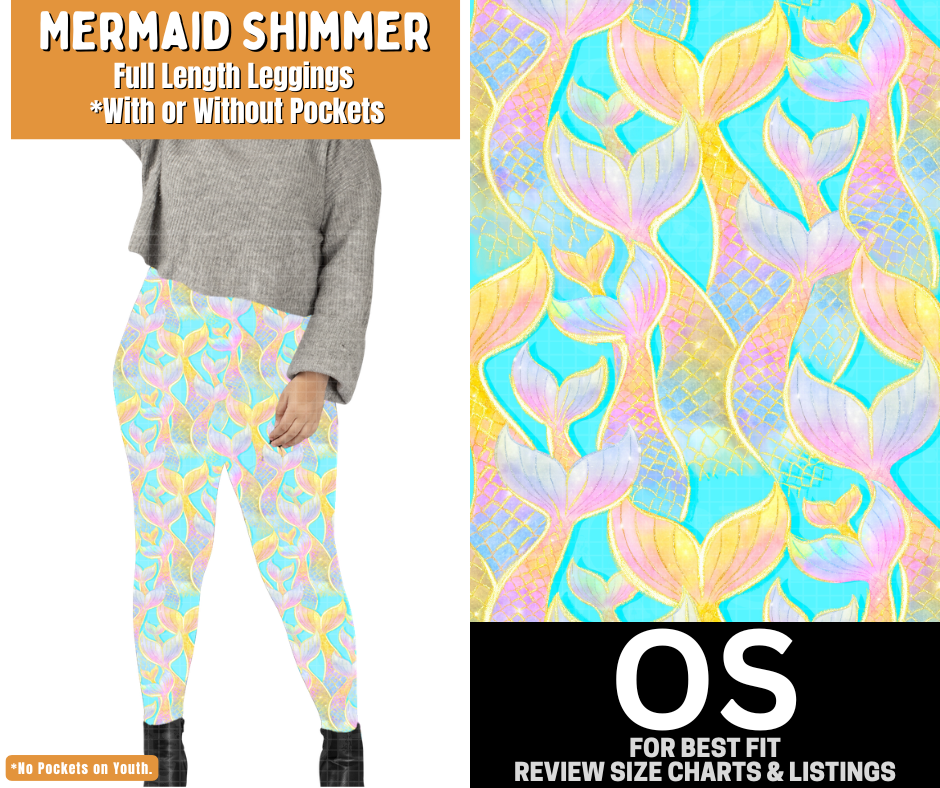 Mermaid Shimmer Full Length Leggings w/ Pockets