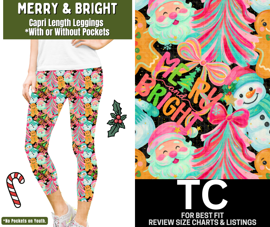 Merry & Bright Capri Length Leggings w/ Pockets