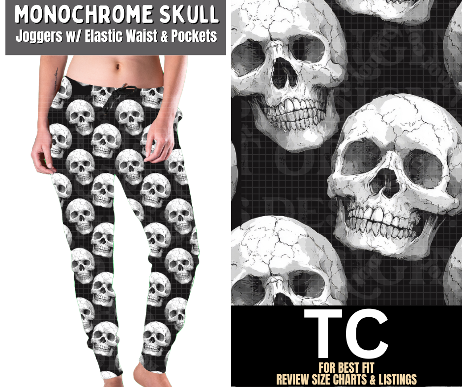 Monochrome Skull Joggers