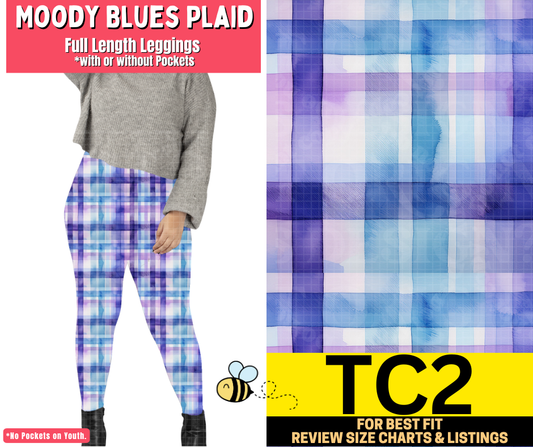 Moody Blues Plaid Full Length Leggings w/ Pockets