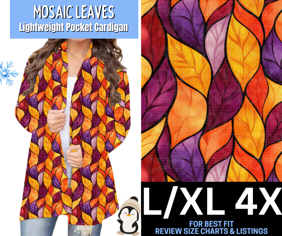 Mosaic Leaves Pocket Cardigan