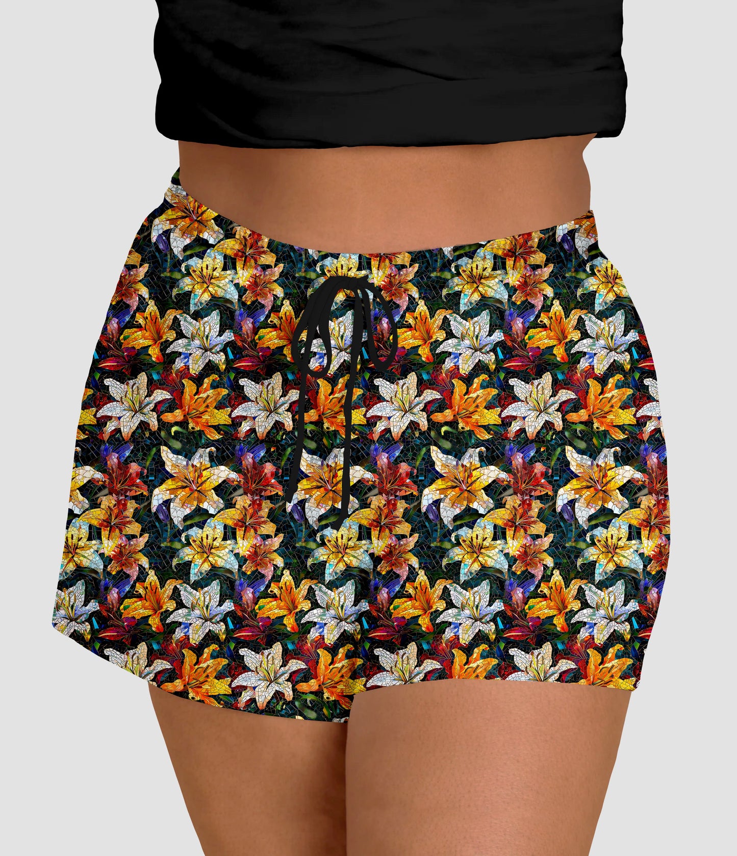 RTS - Mosaic Lilies Jogger Shorts