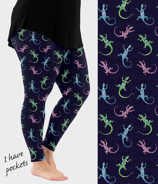 RTS - Mosaic Lizard Leggings w/ Pockets