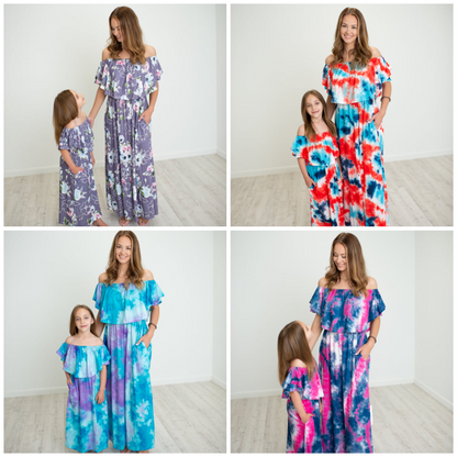 OFF THE SHOULDER MAXI DRESSES (CAN BE WORN ON SHOULDERS)