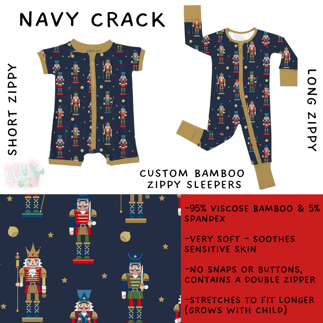 Batch #593 - Little Dreamers Christmas 3 - Closes 10/2 - ETA late Nov - Navy Crack Short and Long Zippy Sleeper