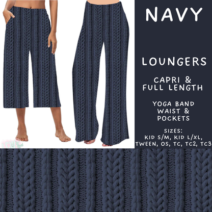 Batch #596 - Sweater Weather - Closes 10/9 - ETA early Dec - Navy Capri and Full Length Loungers