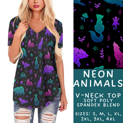 Batch #277 - December Request Run - Closes 1/27 - ETA late March - Neon Animals V-Neck Tee