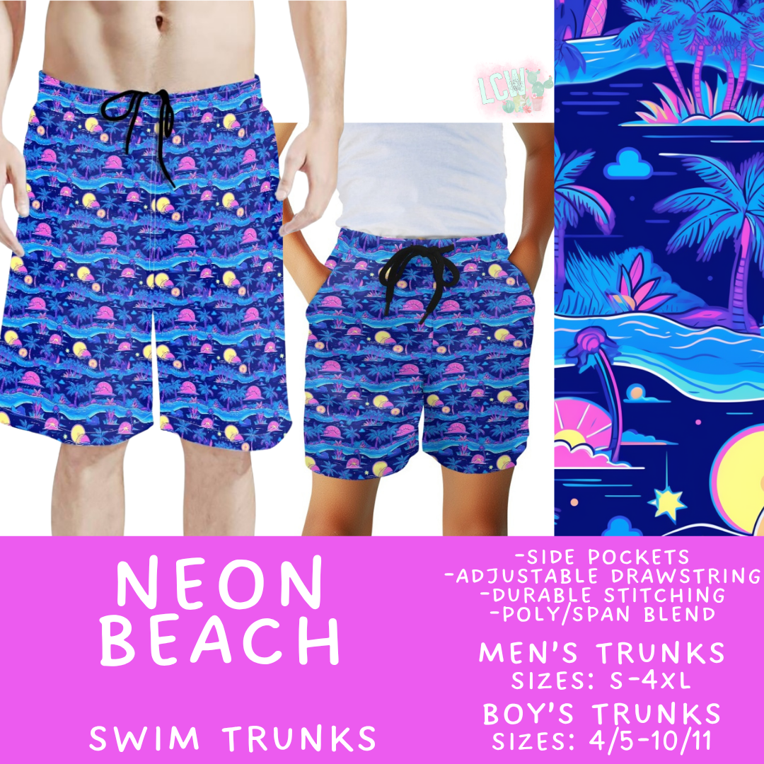 Batch #543 - Pool Party 2 - Closes 6/15 - ETA early/mid August - Neon Beach Boys' & Men's Swim Trunks