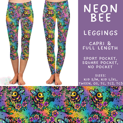 Batch #562 - Fun Run 25 - Closes 7/29 - ETA late Sept - Neon Bee Full and Capri Length Leggings