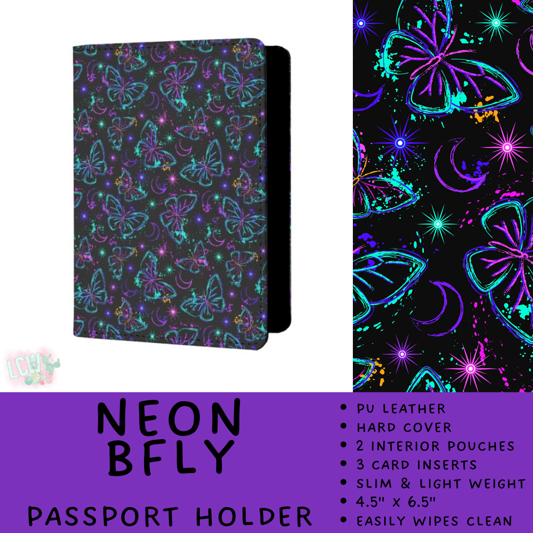 Batch #609 - Travel Collection 2 - Closes 11/6 - ETA early Jan - Neon BFly Passport Holder