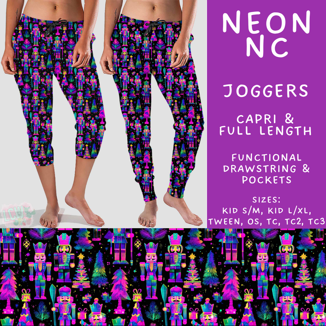 Batch #595 - Christmas Spirit 2 - Closes 10/7 - ETA early Dec - Neon NC Full and Capri Length Joggers