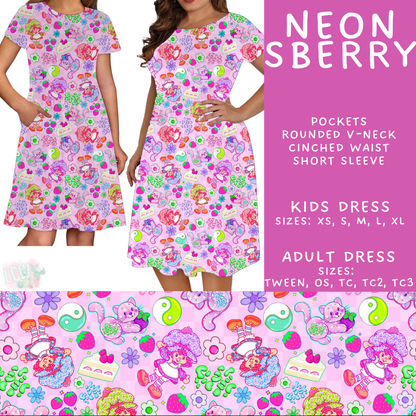 Batch #555 - Cool Characters 7 - Closes 7/13 - ETA mid Sept - Neon SBerry Adult & Kids Dresses
