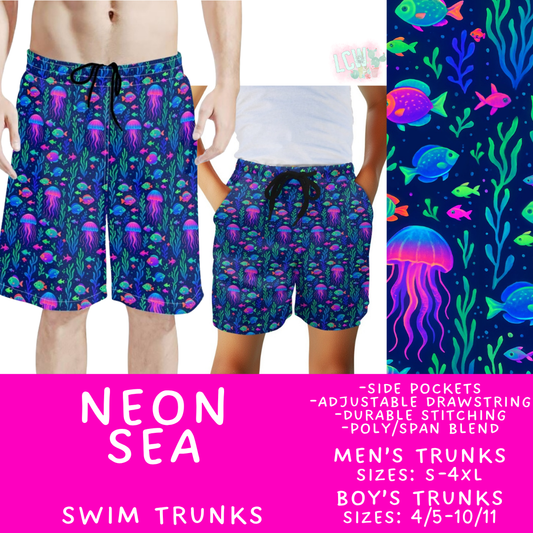 Batch #543 - Pool Party 2 - Closes 6/15 - ETA early/mid August - Neon Sea Boys' & Men's Swim Trunks