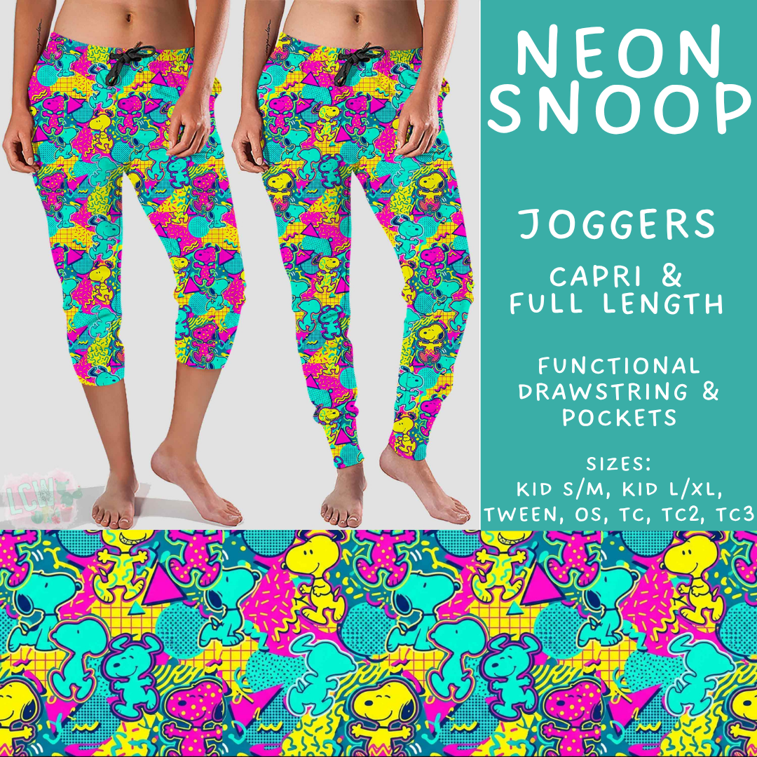 Batch #555 - Cool Characters 7 - Closes 7/13 - ETA mid Sept - Neon Snoop Full and Capri Length Joggers