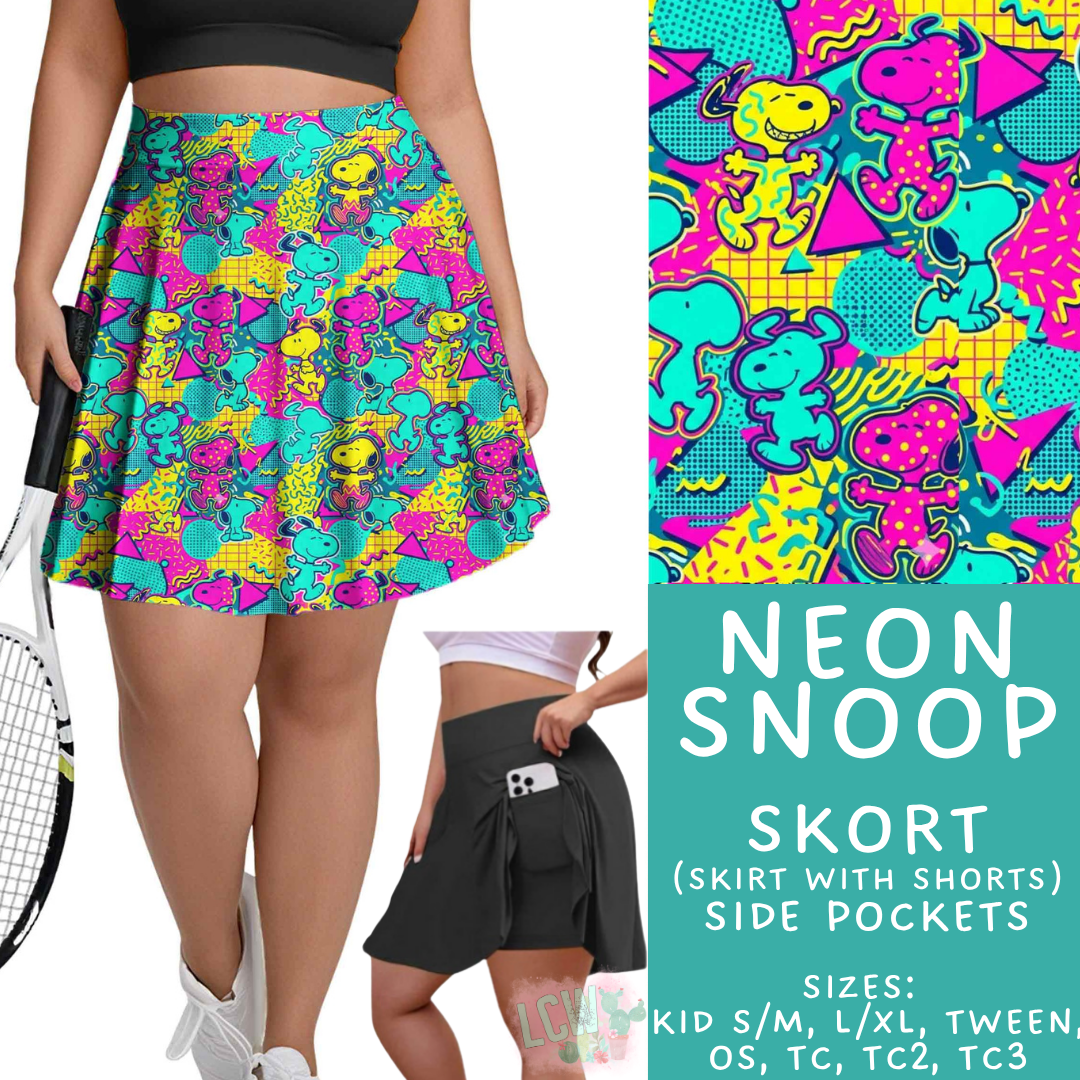 Batch #555 - Cool Characters 7 - Closes 7/13 - ETA mid Sept - Neon Snoop Skort