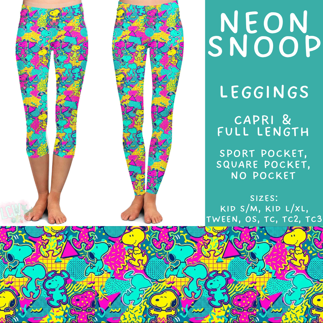 Batch #555 - Cool Characters 7 - Closes 7/13 - ETA mid Sept - Neon Snoop Full and Capri Length Leggings
