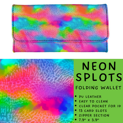 Batch #265 - Card Holders & Foldable Wallets - Closes 1/1 - ETA mid Feb - Neon Splots Foldable Wallet