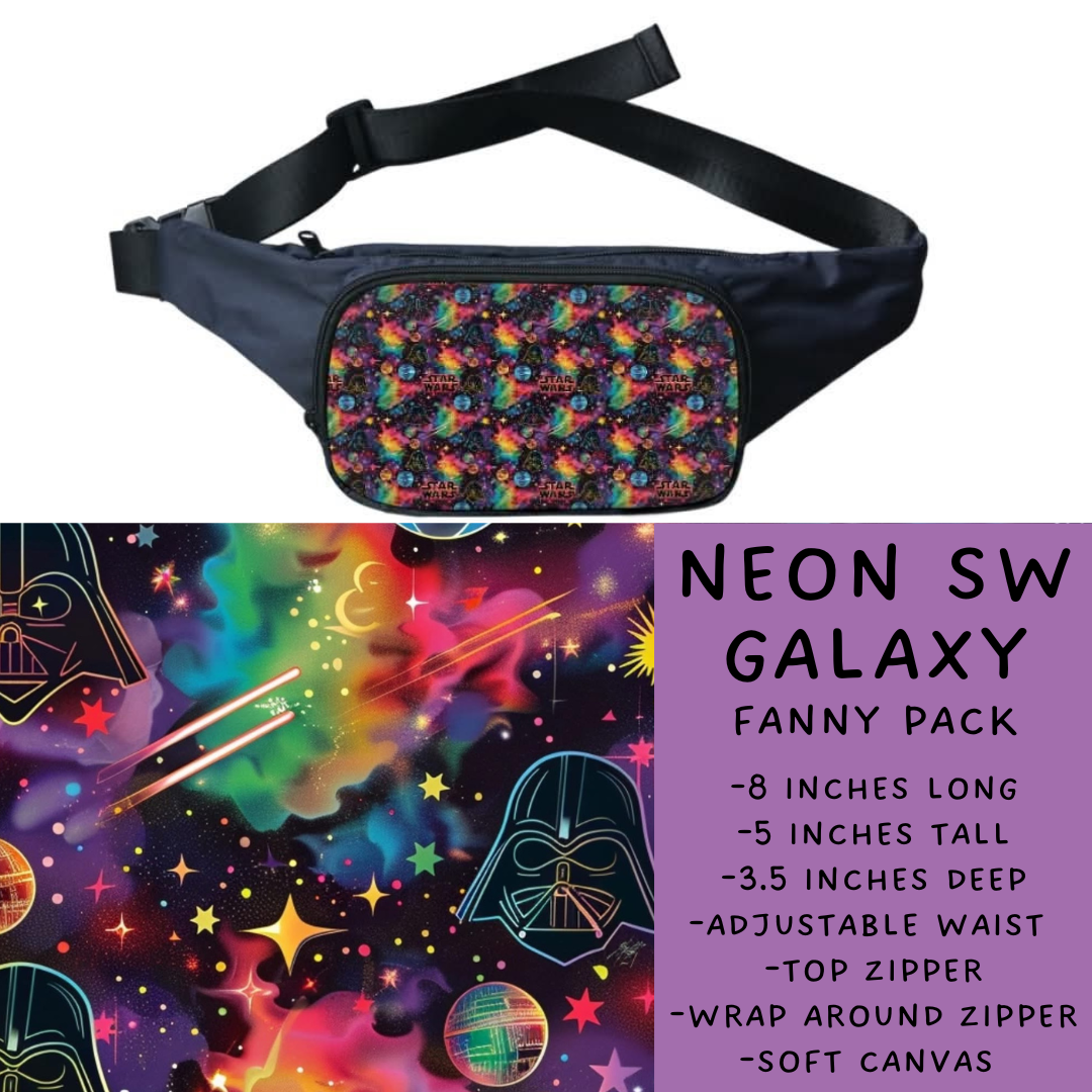 Batch #276 - Fanny Packs & Drawstring Backpacks - Closes 1/24 - ETA late March - Neon SW Galaxy Fanny Pack